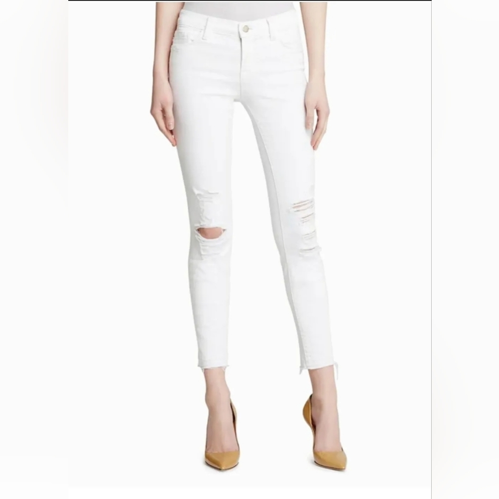 J Brand Destroyed Cropped Skinny Jeans